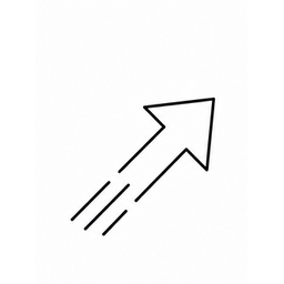 Upward arrow with motion ticks